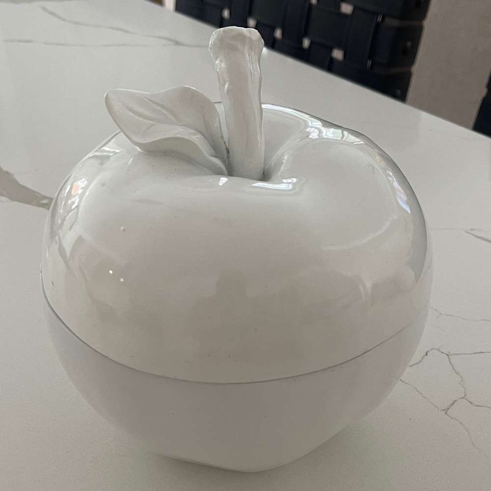 White Ceramic Apple Decor